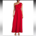 Dress Abbey Glass Fiery Red One Shoulder Bow Accent Dress Color: Red