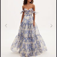 Milla Dress Milla Hydrangea Tender Floral Maxi Tie Strap Dress Color: