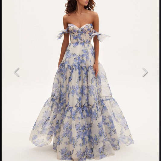 Milla Dress Milla Hydrangea Tender Floral Maxi Tie Strap Dress Color: