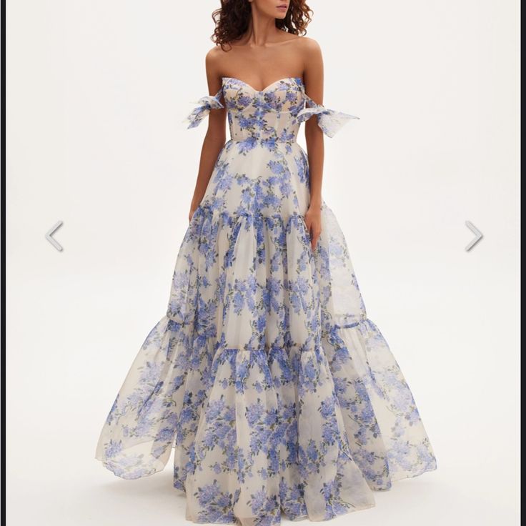 Milla Dress Milla Hydrangea Tender Floral Maxi Tie Strap Dress Color: