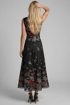 Wedding Guest Dress: Rina Red Floral Maxi Dress