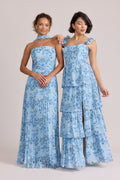 Poppy Chiffon Floral Print Dress Made To Order Blush Bouquet