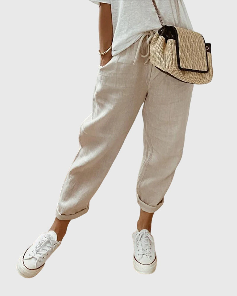 Reina | Elegant Women's Pants Beige