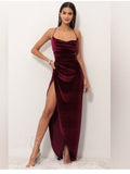 Lucy In The Sky Dress Lucy In The Sky Velvet Cowl Neck Burgundy