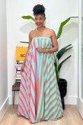 Mixed Stripe Colorblock Maxi Dress Small (0 4)