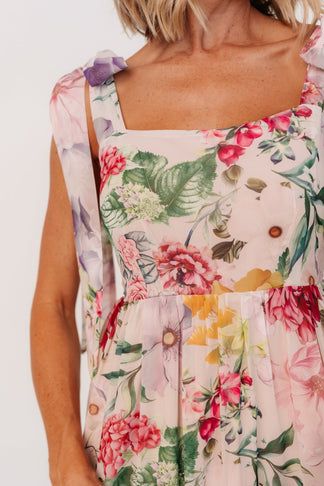 Anita Maxi Dress Blush Floral Chiffon
