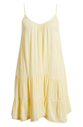 Tiered Crinkle Cover Up Dress In Yellow Pale At