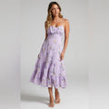 Dress Lavender Monaco Midi Dress Color: Purple Size: 4