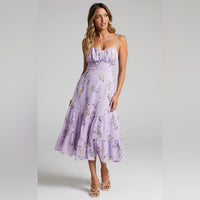 Dress Lavender Monaco Midi Dress Color: Purple Size: 4