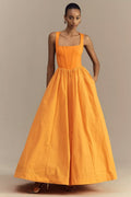 Josie Scoop Neck Corset Fit & Flare Maxi Dress