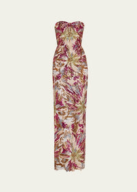 Bronx Banco - Dahlia Strapless Embroidered Sequin Gown