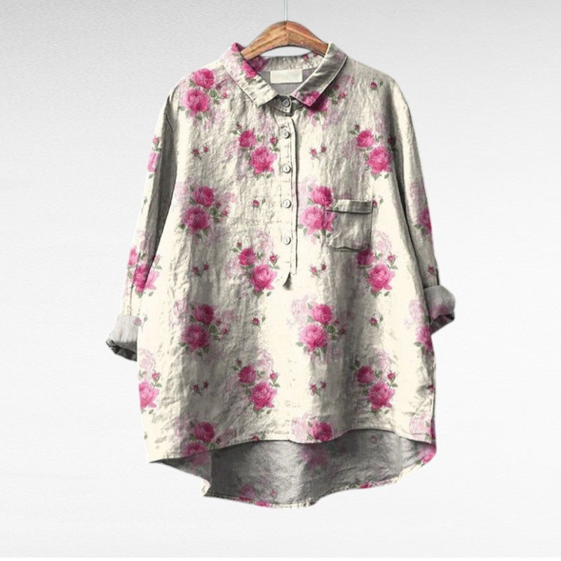 Arlette - Elegant Linen Summer Blouse