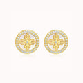 Round Cross Earrings