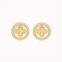 Round Cross Earrings