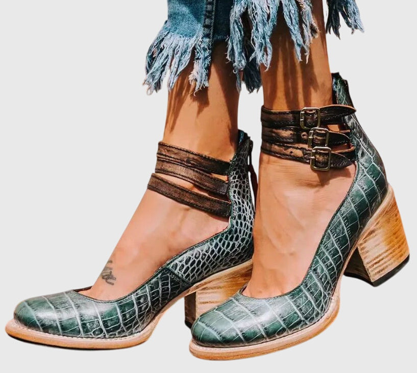 Nina | Elegant And Comfortable Sandals Green snake