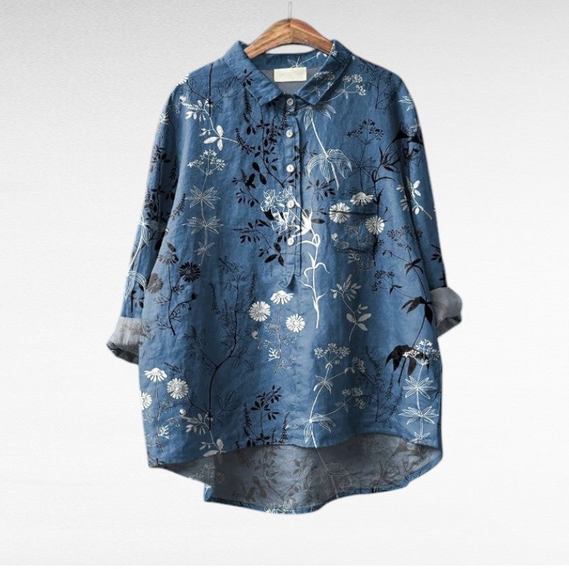 Arlette - Elegant Linen Summer Blouse