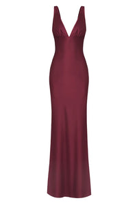 Cult Mia X Stolen Stores Classic Maxi Slip Dress IN Burgundy