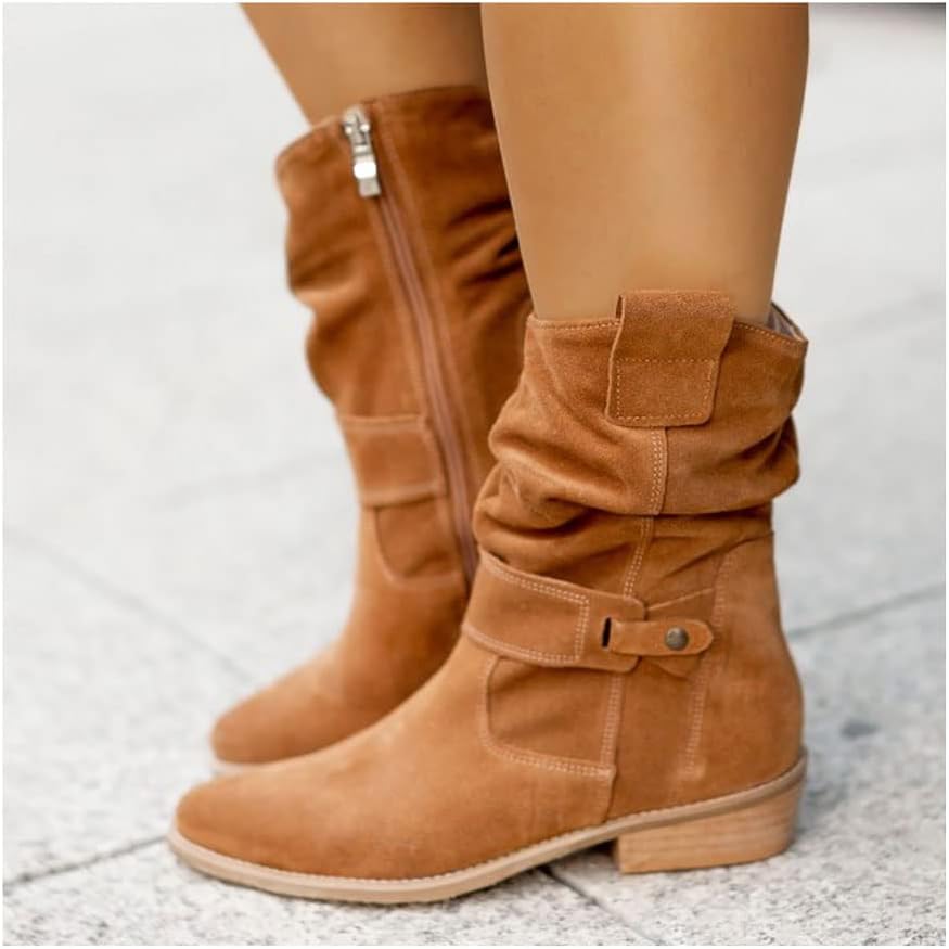 Skyler | Stylish Suede Knee Boots Yellow Brown