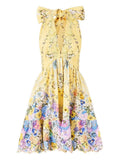 Camilla Ruffle Hem Mini Dress Yellow