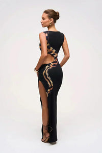 Isabelle Snake Cutout Maxi Dress
