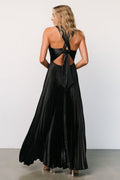 Sandra Pleated Maxi Dress Black