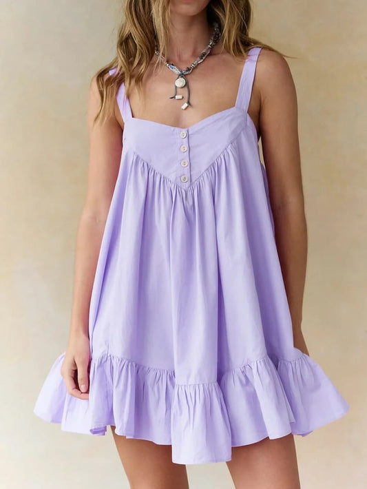 Women Y2k Spaghetti Strap Mini Dress Sleeveless Square Neck Ruched