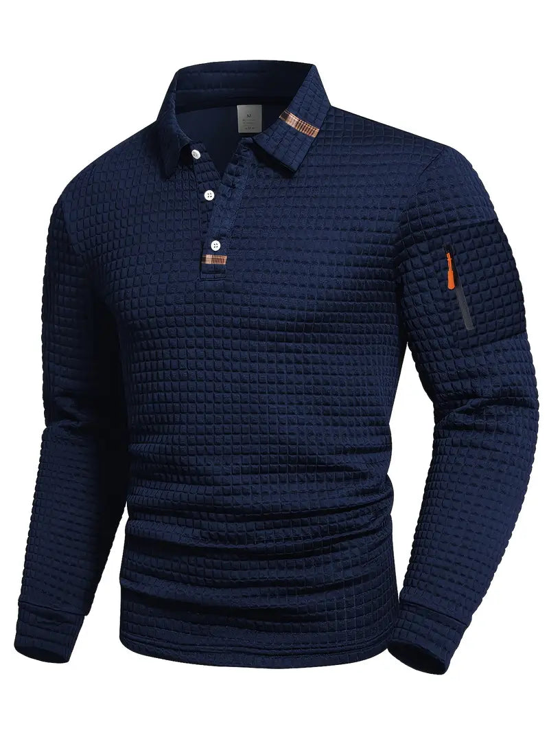Gabriel – Textured Polo Shirt with Breathable Warm Fabric