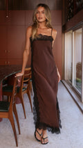 Naliah Maxi Dress Chocolate Black
