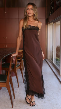Naliah Maxi Dress Chocolate Black