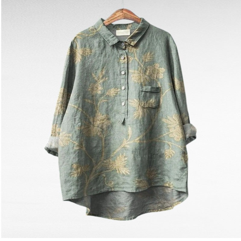 Arlette - Elegant Linen Summer Blouse