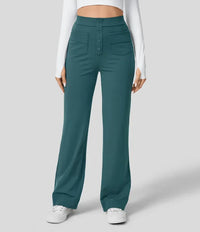 Elvren Button-Front Straight Trousers