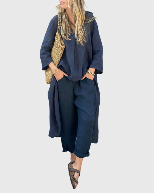 Gaila | Chic Two-Piece Set Navy Blue
