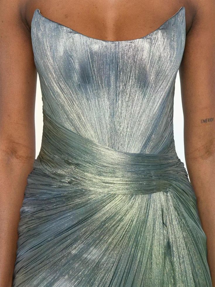 Iris Serban Bustier Style Maxi Dress Blue