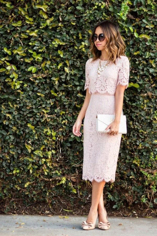 Pink Column 1 2 Sleeve Summer Homecoming Dress