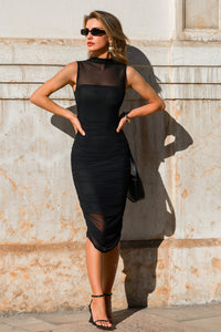 Dinner Date Black Midi Dress