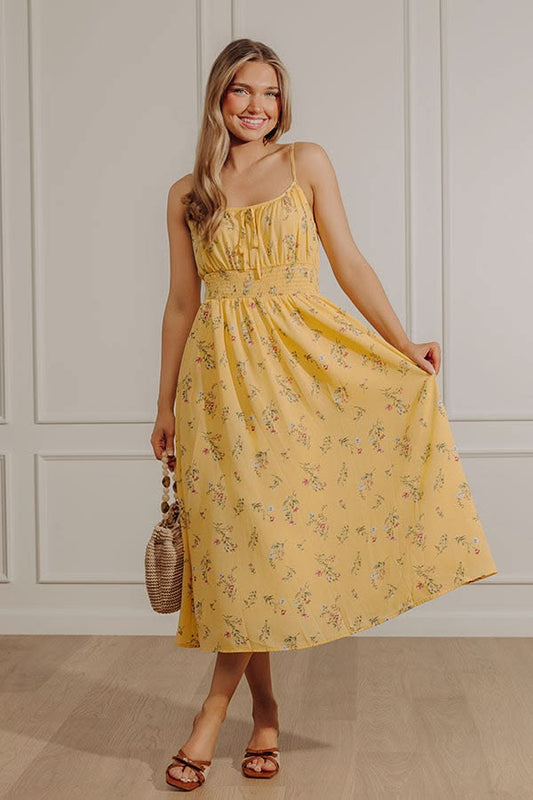 Sweet Meadows Floral Midi Dress