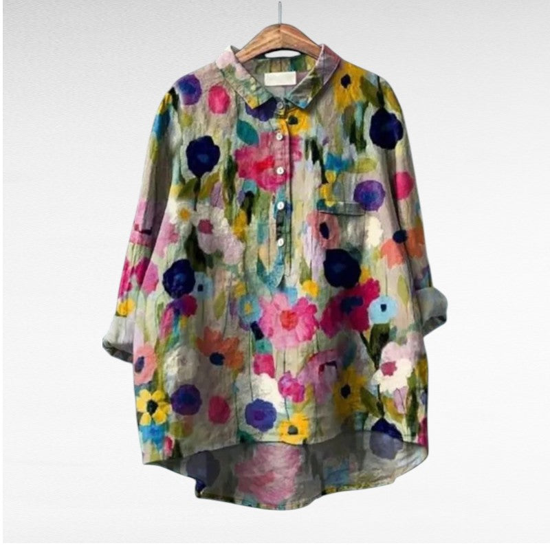 Arlette - Elegant Linen Summer Blouse