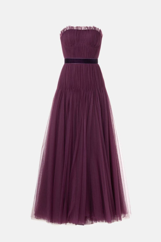 Pleated Tulle Couture Gown
