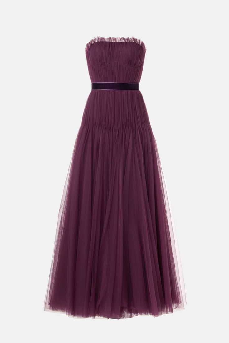 Pleated Tulle Couture Gown