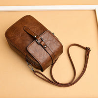 Faux Leather Shoulder Bag with Front Pocket - Daniela