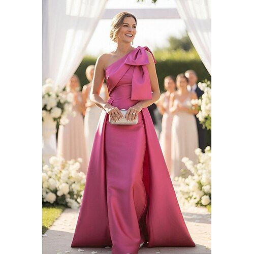 A Line Mermaid Trumpet Floor Length Wedding Guest Dress Formal Dress