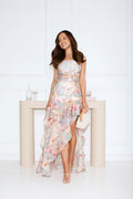Secret Garden Chic Strapless Maxi Dress XS Print