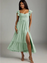 Dress Agave Green Chiffon Formal Dress Color: Green Size: 20
