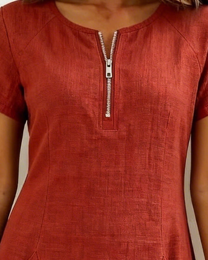 Hallie – Lightweight Linen Cotton A-Line Dress