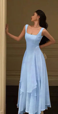 A Line Chiffon Prom Dress,Long Evening Dress,Formal Dress Purple