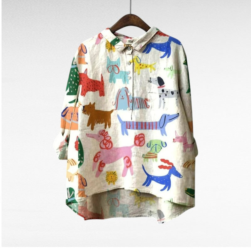 Clio - Elegant linen summer blouse