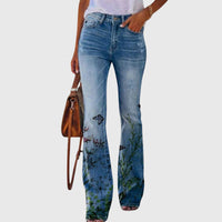 Pants With Flowers Black Butterfly