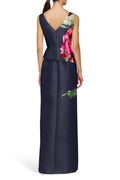 Luciana Placed Floral Column Gown