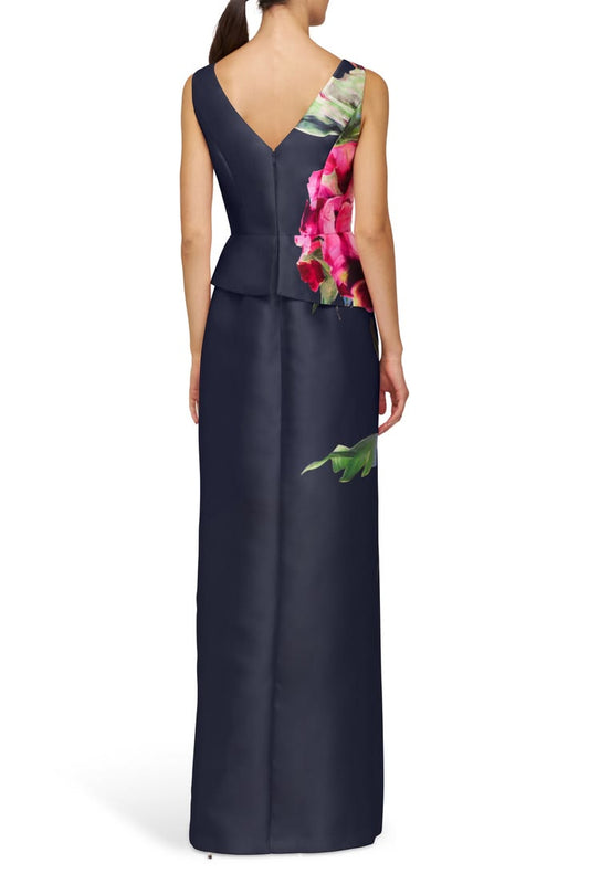 Luciana Placed Floral Column Gown