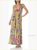 Tie Spaghetti Straps Tiered Ruffle Maxi Dress Color: Red Size: Various
